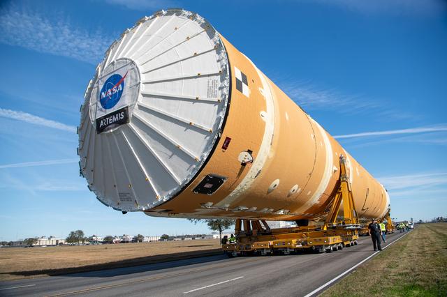 NASA image: NASA Moves First Artemis SLS Rocket Stage from NASA’s Factory to Barge